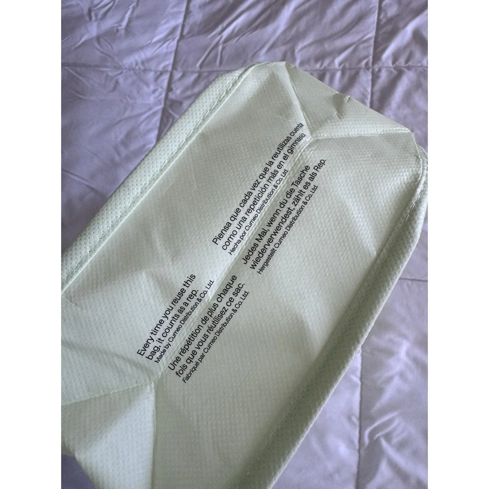 New Lululemon Small Reusable Shopping Tote Bag Logo Green 2025 Limited Edition - Picture 4 of 7